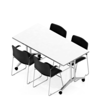 renderização 3d de perspectiva de conjunto de mesa isométrica png