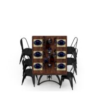 conjunto de mesa isométrica perspectiva 3d render png