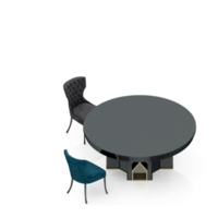 conjunto de mesa isométrica perspectiva 3d render png