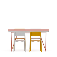 conjunto de mesa isométrica render 3d frontal png