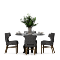 conjunto de mesa isométrica render 3d frontal png