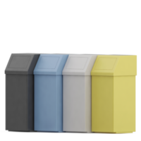 Isometric Trash Cans 3D Render png