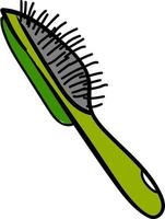 Big hairbrush, illustration, vector on white background.