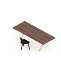 Isometric Table set front 3D render png