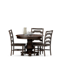 Isometric Table set front 3D render png