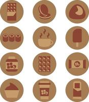 Chocolate desserts, illustration, on a white background. vector