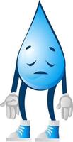 Sad water drop, illustration, vector on white background.