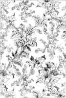 Silk fabric shows a pattern of rose, also used shamrock and thistle, vintage engraving. vector