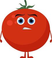 Angry tomato, illustration, vector on white background.