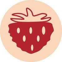 Red strawberry, icon illustration, vector on white background