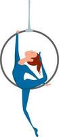 Aerialist girl, illustration, vector on white background.