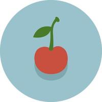 One cherry, illustration, vector on a white background.