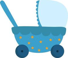 Little stroller, illustration, vector on white background.