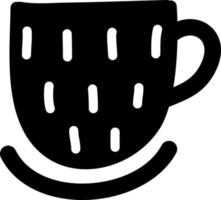 taza negra para café con leche, icono de ilustración, vector sobre fondo blanco