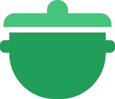 Cooking pot with lid, illustration, vector on a white background.