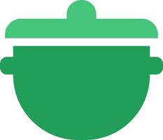 Cooking pot with lid, illustration, vector on a white background.