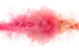 Pink caramel color smoking clouds. 3D render abstract background png