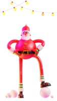 klei de kerstman claus en sneeuw bal png