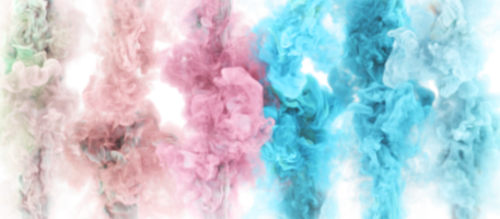 sopros mágicos de cor pastel de fumaça. 3D renderização de fundo abstrato png