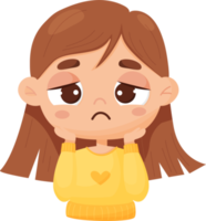 Sad pensive cute girl png