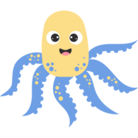 Sea animal. Cute octopus character png