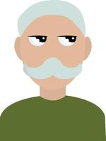 Old man looking, illustration, vector on white background.