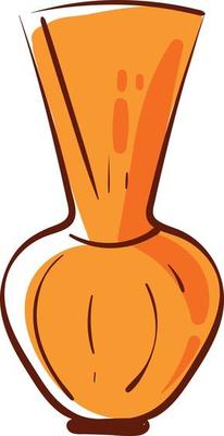 Orange vase ,illustration,vector on white background