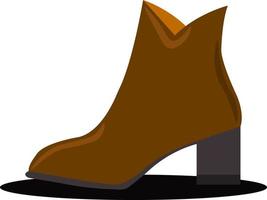 Brown shoe, illustration, vector on white background.