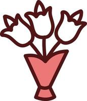 Valentines day bouquet, illustration, vector on a white background.