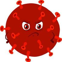 Angry red coronavirus, illustration, vector on white background