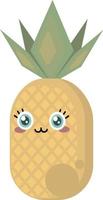 Pineapple fruit, illustration, vector on white background.