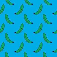 Little green banana,seamless pattern on dark blue background. vector