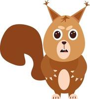 Squirrel angry, illustration, vector on a white background.