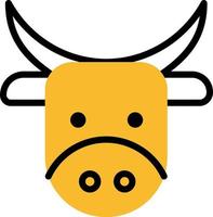 Yellow cow, illustration, vector on a white background.