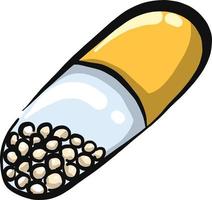 Yellow capsule, illustration, vector on a white background.