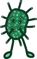 lindo virus corona, ilustración, vector sobre fondo blanco