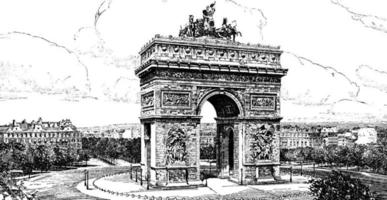 Arc de Triomphe, vintage illustration. vector