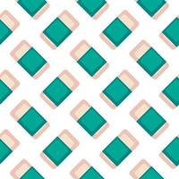 Green eraser ,seamless pattern on white background. vector