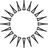 Minimalistic sun rays, illustration, vector on white background.