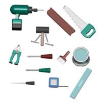 3d rendered carpenter set perfect for design project png