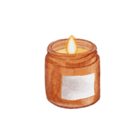 Watercolor Candle Brown png