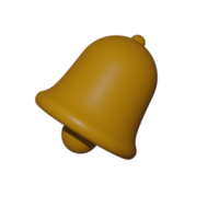 3D Yellow notification bell png