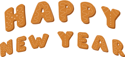 Lettering Happy New Year lettering Christmas cookies. png