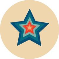 Retro Christmas star icon vector