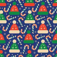 Retro Christmas pattern with Santa Claus vector