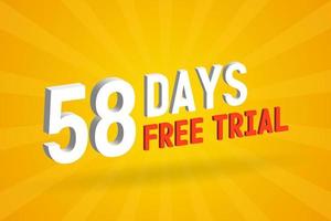 Free offer 58 Days free Trial 3D text stock vector