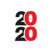 feliz año nuevo 2020 logo texto diseño vector ilustración - vector