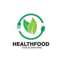 healthy food logo vector design icon illustration