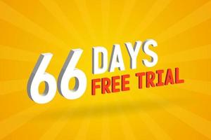 Free offer 66 Days free Trial 3D text stock vector