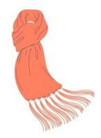 Tied scarf element of winter or autumn clothes and outerwear vector